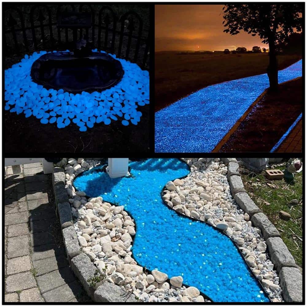 1 in. Glow in the Dark Rocks for Landscaping Blue 500-Piece