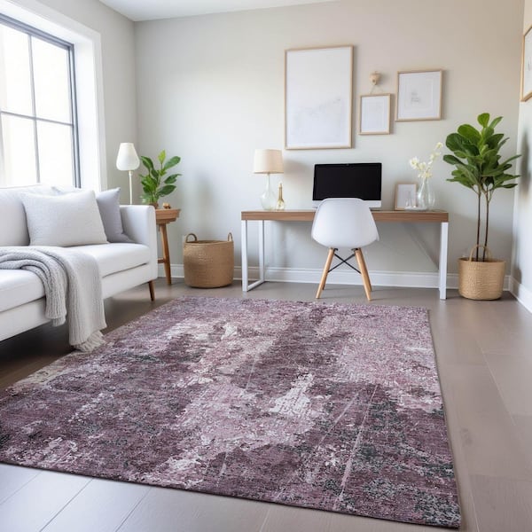 Mayfield Premium Machine Washable Abstract AMF1389 Pink 10 ft. x 14 ft. Area Rug