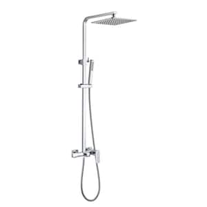 Brass Single Handle 1 -Spray Tub and Shower Faucet 1.8 GPM with Valve, Handheld Shower and Wall Bar in Polished Chrome
