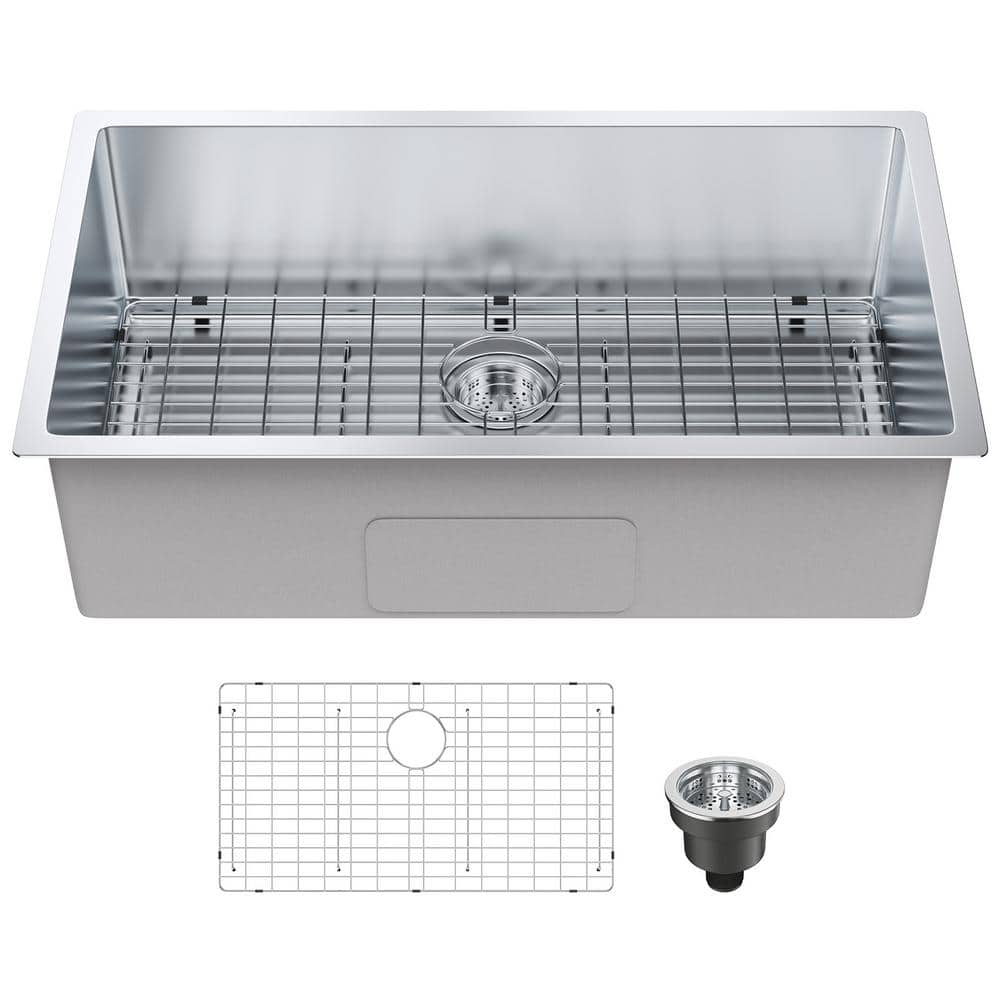 32 in. Kitchen Sink, 304 Stainless Steel Drop-in Sinks, Undermount Single Bowl Basin with Accessories Pack of 3 price history on PriceWatchPro