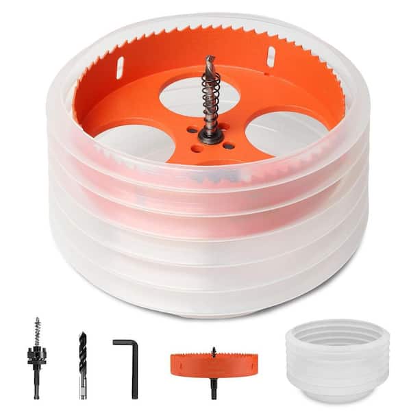6 1/8 in. Hole Saw with Dust Bowl for Recessed Lights Bi-Metal Wood Drywall Cutter Dust Catcher Kit