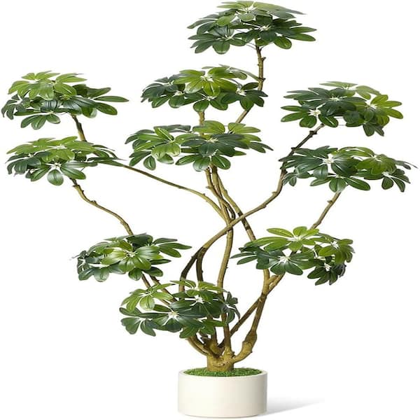 7ft Artificial Umbrella Schefflera Tree with Pot, Fake Plant for