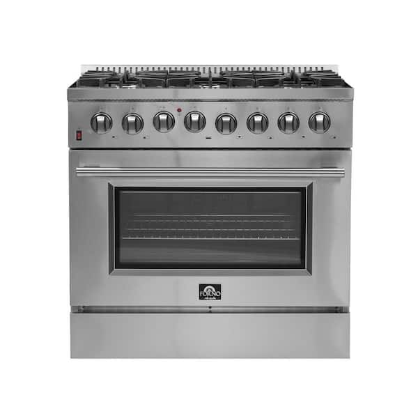 Galiano 36 in. Dual Fuel Range Stainless Steel, 6-Burners, 5.36 cu.ft. True Convection Oven