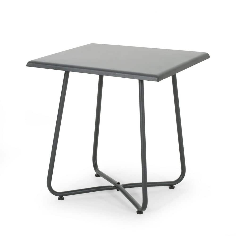 18 in. Gray Iron Outdoor Side Table