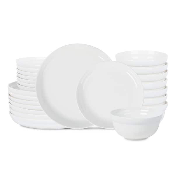 Virtuo 24-Piece White Porcelain Dinnerware Set (Service for 8)