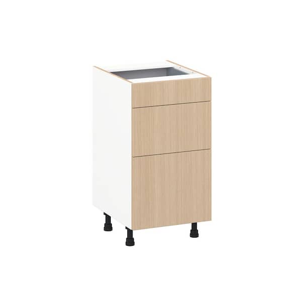 Timberline Mojavi Oak Slab Assembled Vanity Drawer Base Cabinet with 3-Drawers (18 in. W x 34.5 in. H x 21 in. D)