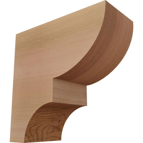 Ekena Millwork 3-1/2 in. x 8 in. x 8 in. Western Red Cedar Ridgewood Smooth Corbel