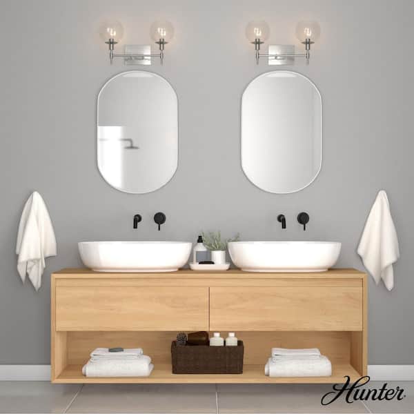 Hunter Xidane 18.25 in. 2-Light Brushed Nickel Vanity Light