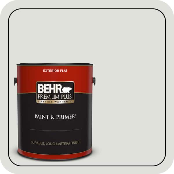 BEHR PREMIUM PLUS 1 gal. #MQ3-45 Looking Glass Flat Exterior Paint & Primer