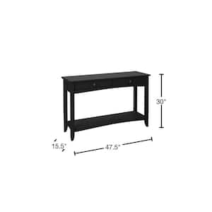 Cedar Springs Charcoal Black 2-Drawer Wood Console Table (47.5 in. W x 30 in. H)
