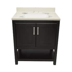 Taos 31 in. W x 22 in. D x 36 in. H Bath Vanity in Espresso with Carrara Cultured Marble Top