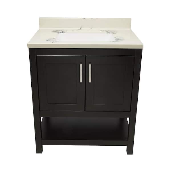 Ella Taos 31 in. W x 22 in. D x 36 in. H Bath Vanity in Espresso with Carrara Cultured Marble Top