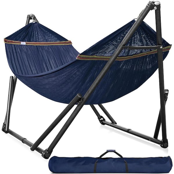ITOPFOX 10 ft. Free Standing Camping Hammock with Stand in Dark Blue