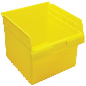 Store-Max 8 in. Shelf 4.5 Gal. Storage Tote in Yellow (8-Pack)