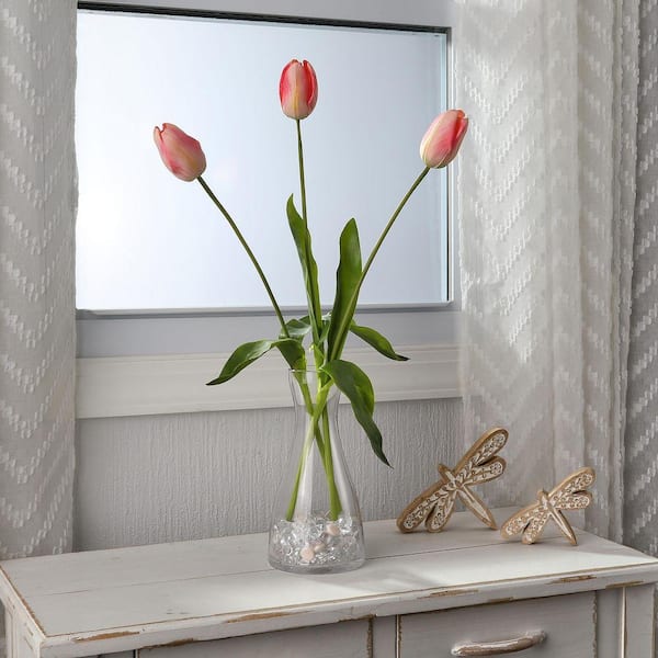 23 in. Pink Indoor Artificial Tulip Flower