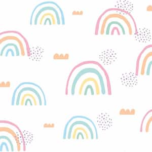 Pink and White Rainbow's End Peel and Stick Wallpaper (Covers 28.29 sq. ft.)