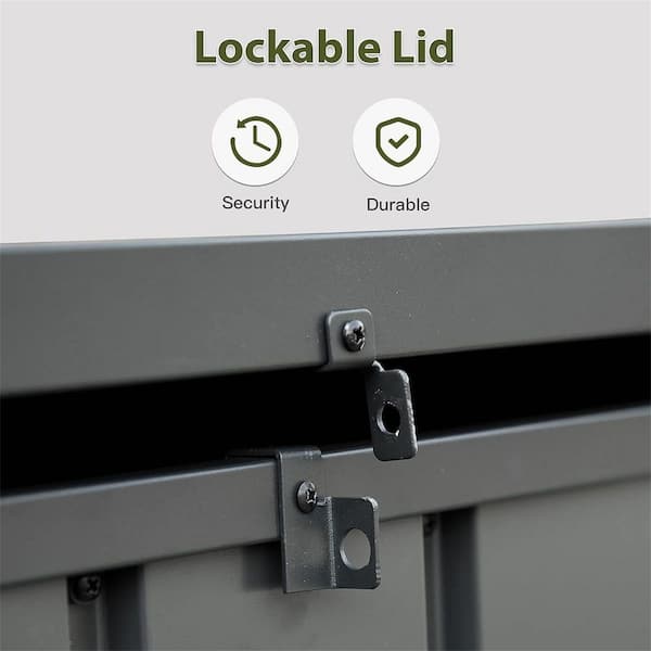Unbranded - 150 Gal. Outdoor Gray Storage Steel Waterproof Deck Box