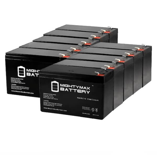 MIGHTY MAX BATTERY 12V 7.2AH SLA Battery Replacement for CSB GP1272 - 10 Pack