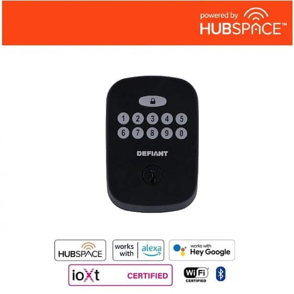 Softbox Matte Black Electronic Single Cylinder Deadbolt Wi-Fi Enabled Powered by Hubspace