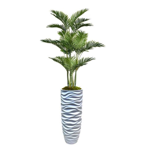 VINTAGE HOME 82 in. Palm Tree Faux Decor with Burlap Kit in Resin Planter