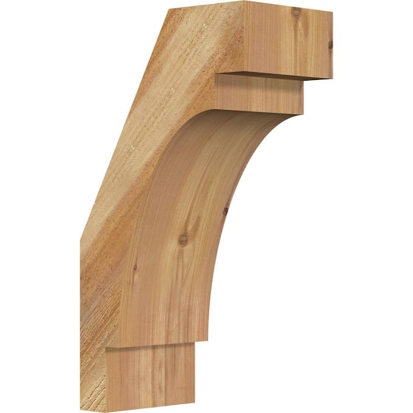 Ekena Millwork 6"W x 10"D x 18"H Merced Rough Sawn Knee Brace, Western Red Cedar