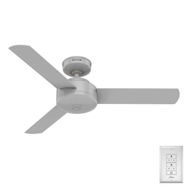 Hunter Presto 44 in. Indoor Ceiling Fan Dove Grey with Wall Control Included For Bedrooms