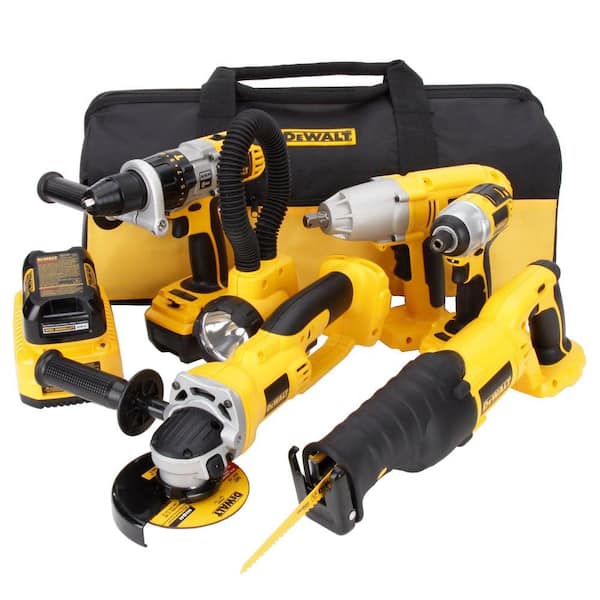 DEWALT 18-Volt XRP Lithium-Ion Cordless Combo Kit (6-Tool) with (2) Batteries 2Ah, 1-Hour Charger and Contractor Bag