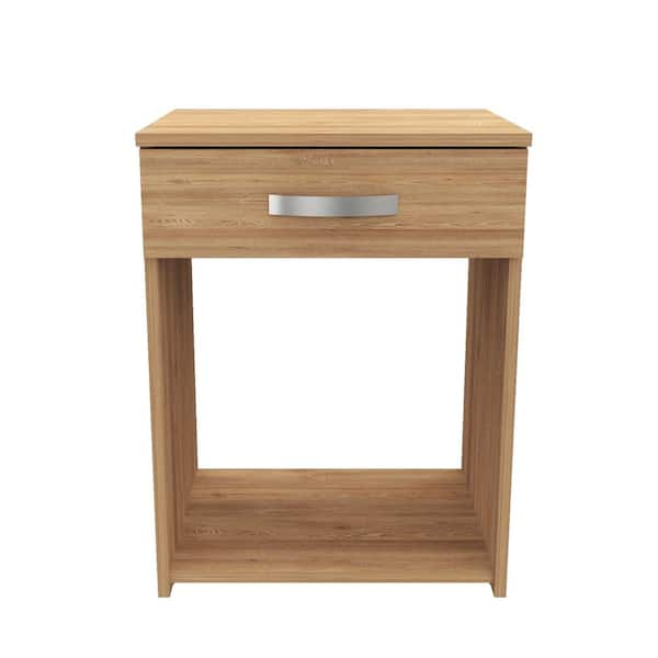 Inval Amaretto Oak 1-Drawer 18.11 in. W Nightstand