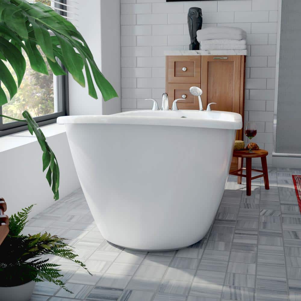 Seneca 60" White Acrylic Freestanding Soaking Tub