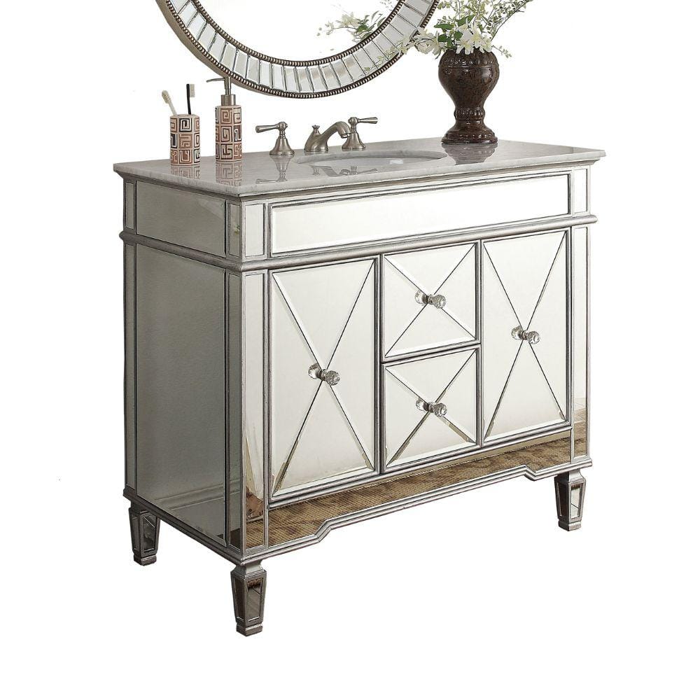 Benton Collection 44 in. W x 22 in D. x 36 in. H Single Sink Mirrored