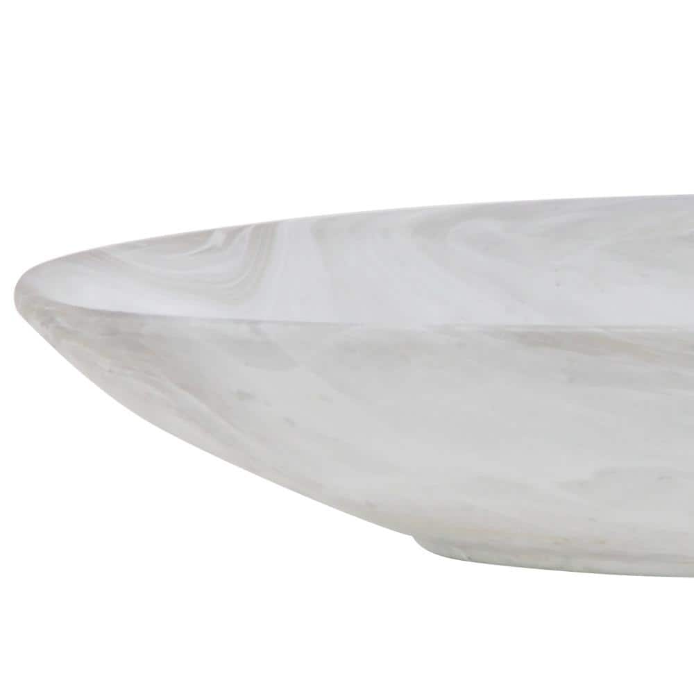 CosmoLiving Minimalist White Porcelain Oval Planter Set, 24"x10"