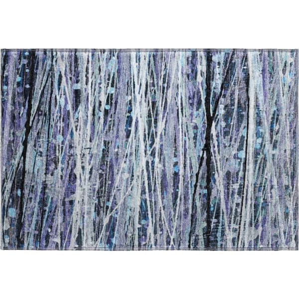 Mayfield Premium Machine Washable Abstract AMF2126 Purple 2 ft. x 3 ft. Accent Rug
