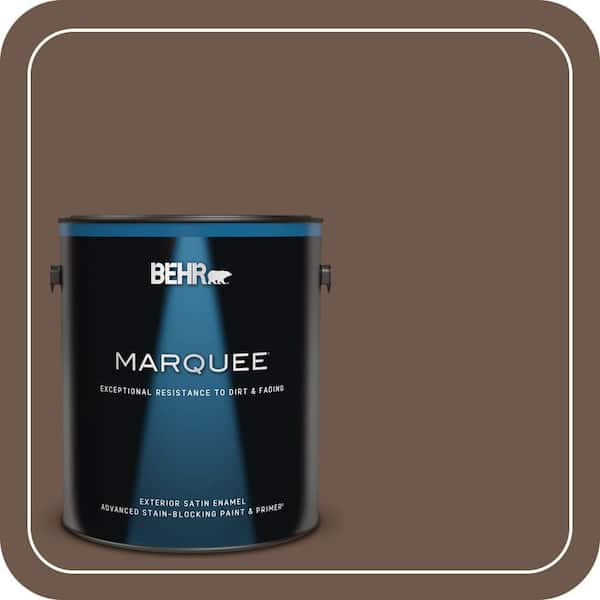 BEHR MARQUEE 1 gal. #N230-7 Rustic Tobacco Satin Enamel Exterior Paint & Primer