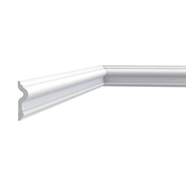 ORAC DECOR 3/4 in. D x 3 in. W x 78- 3/4 in. W L. Primed White Plain Polystyrene Panel Moulding (4-Pack)