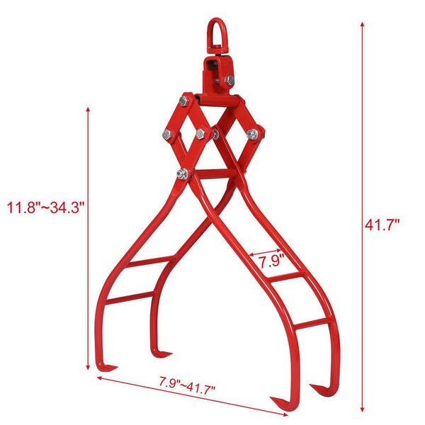 Amucolo 4 Claw Red Timber Log Lifting Logging Tongs Grabber Tong  GH-CYW4-383 - The Home Depot
