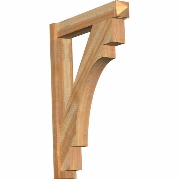 Ekena Millwork 6 in. x 42 in. x 30 in. Merced Arts and Crafts Rough Sawn Western Red Cedar Outlooker