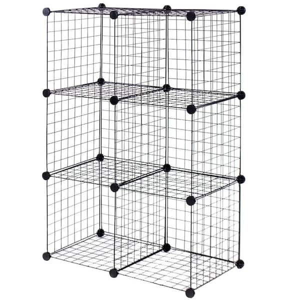 2 Piece Storage Wire Stackable Cube Set, Easy Assemble Metal