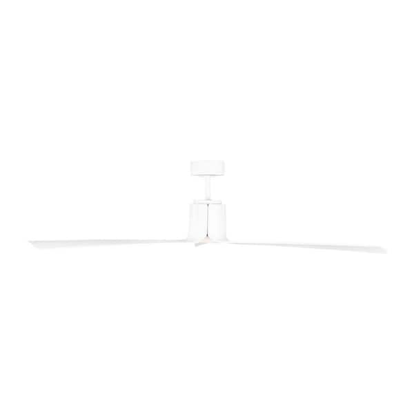 Peel Smart 66 in. Matte White Downrod Mount StandardCeiling Fan with LED Light Kit and Remote