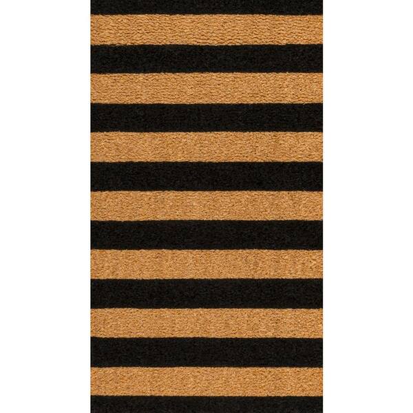 Peater Classic Casual Commerical Natural Coir Natural/Black Stripe 2 ft. x 3 ft. Indoor/Outdoor Mat