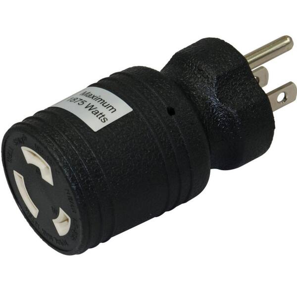 Conntek Locking Adapter Regular Household 5-15P Plug to 20 Amp L5-20R Locking Female Connector