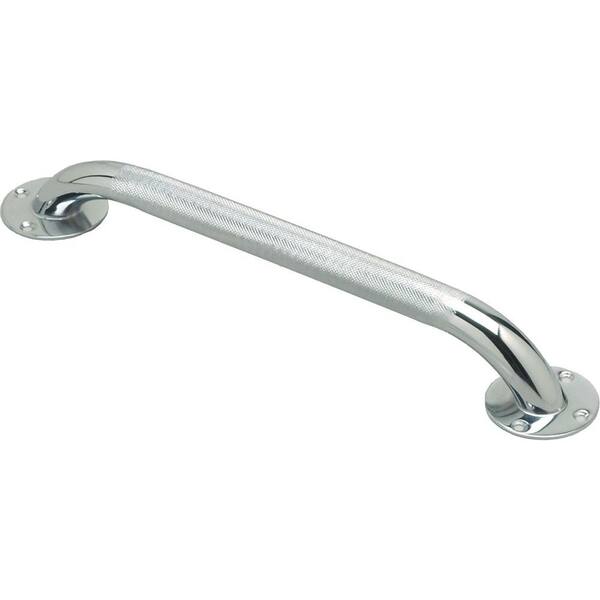 Medline 18 In X 1 1 4 In Bath Safety Grab Bar In Knurled Chrome Mds86018chrh The Home Depot