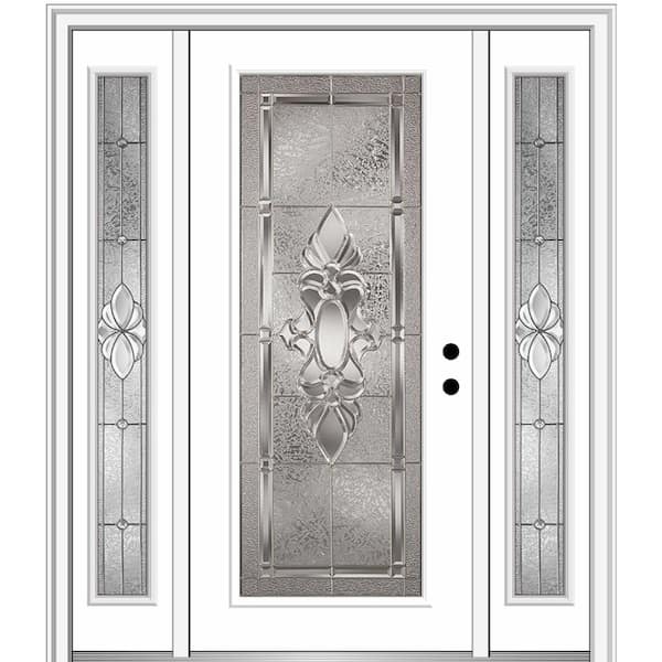 Mmi Door 64 5 In X 81 75 Heirlooms Left Hand Full Lite Decorative Painted Fiberglass Smooth Prehung Front W Sidelites Z014176l - Home Depot Decorative Doors