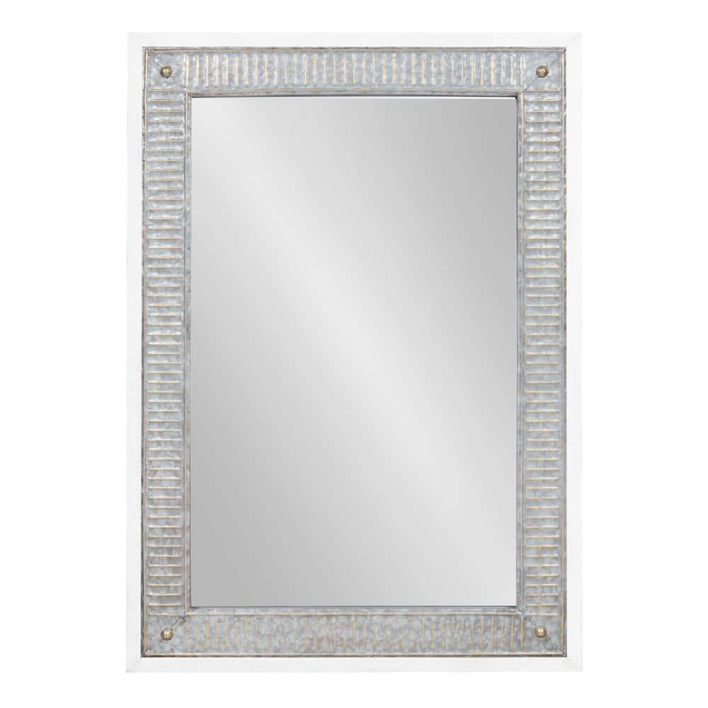 Deely 43.5" White Rectangular Wood Wall Mirror