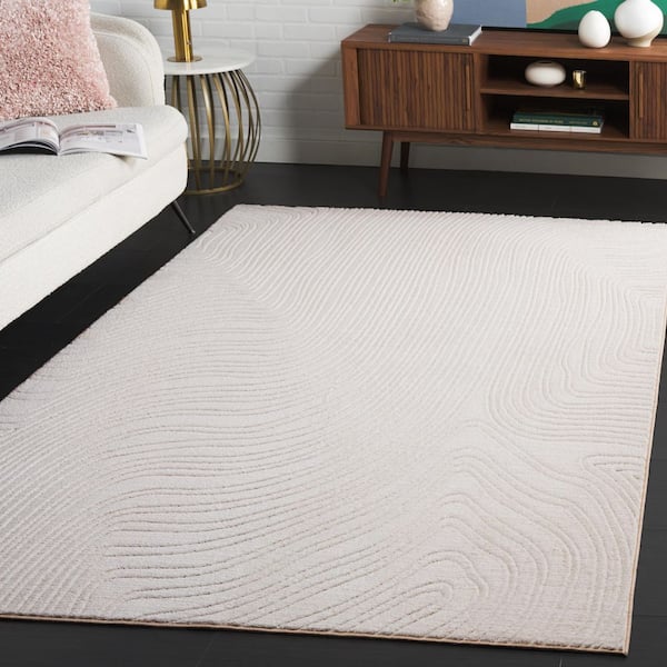 Versailles 5 ft. x 8 ft. Ivory Scandinavian Contour Washable Area Rug