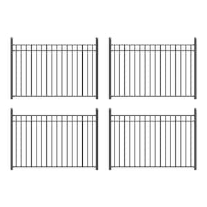 32 ft. x 5 ft. Madrid Style Security Fence Panels Steel Fence Kit 4-Panel Gate Fence