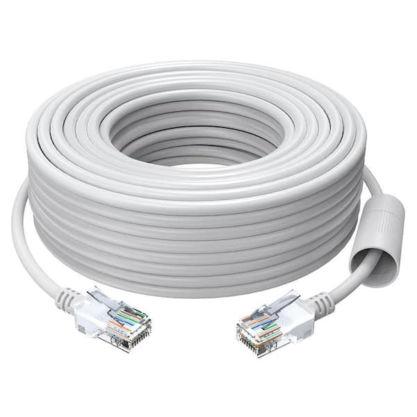 100 ft. High Speed Cat5e Ethernet Cable Network RJ45 Wire Cord for POE Security Cameras, Router, Computer