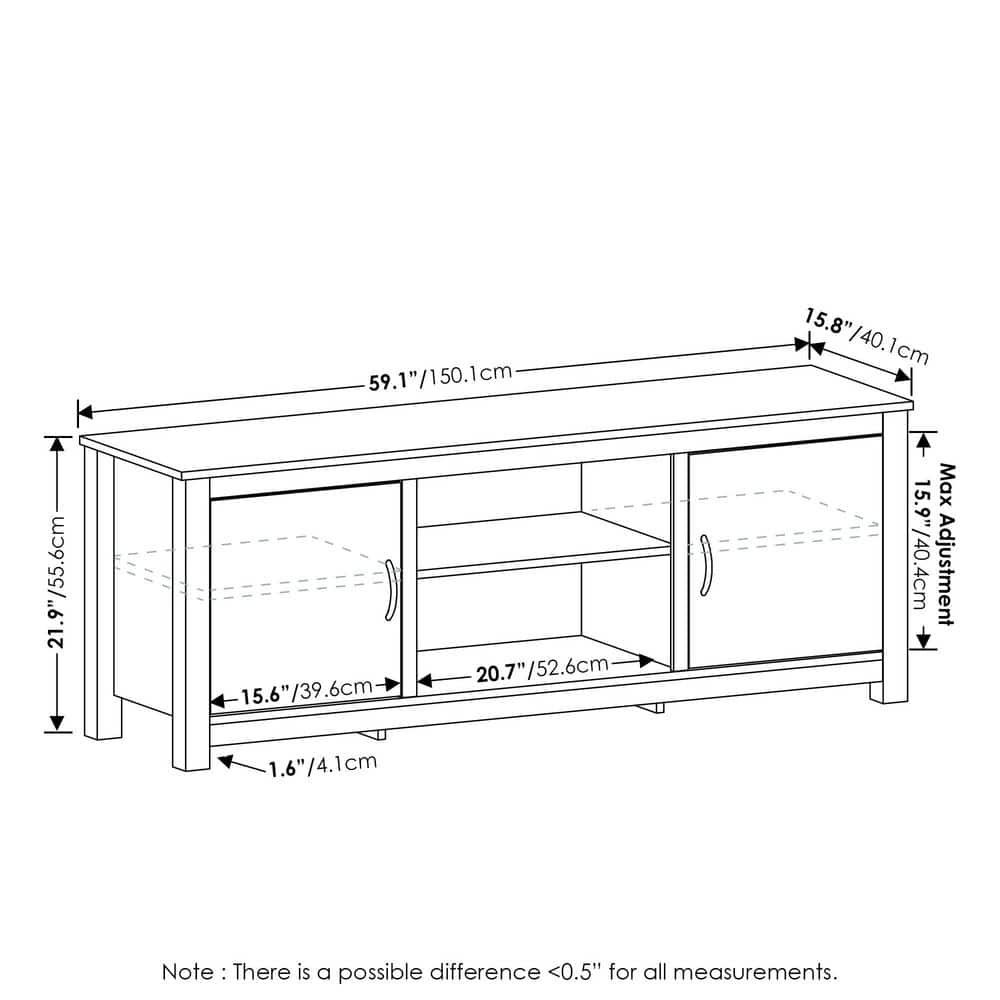 Sleek Americano 65'' TV Stand with Adjustable Shelves and Cabinet