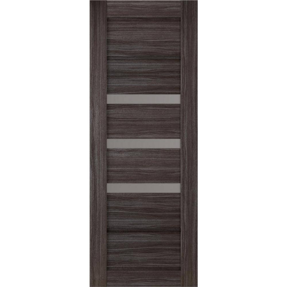 Rita 36 in. x 96 in. No Bore Solid Composite Core 3-Lite Frosted Glass Gray Oak Wood Composite Interior Door Slab price history on PriceWatchPro