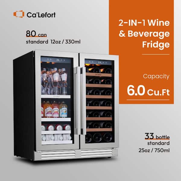 Ca'Lefort 30 in. Triple Zone 28-Wine Bottles 100-Cans