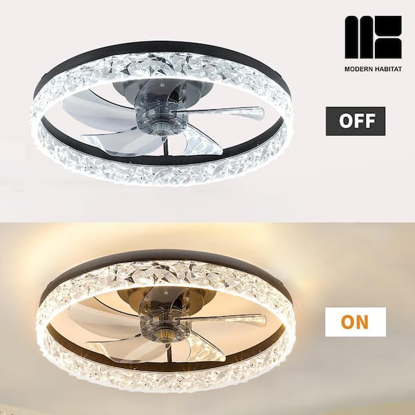 MODERN HABITAT Dusen 20 in. LED Indoor Crystal Ceiling Fan with